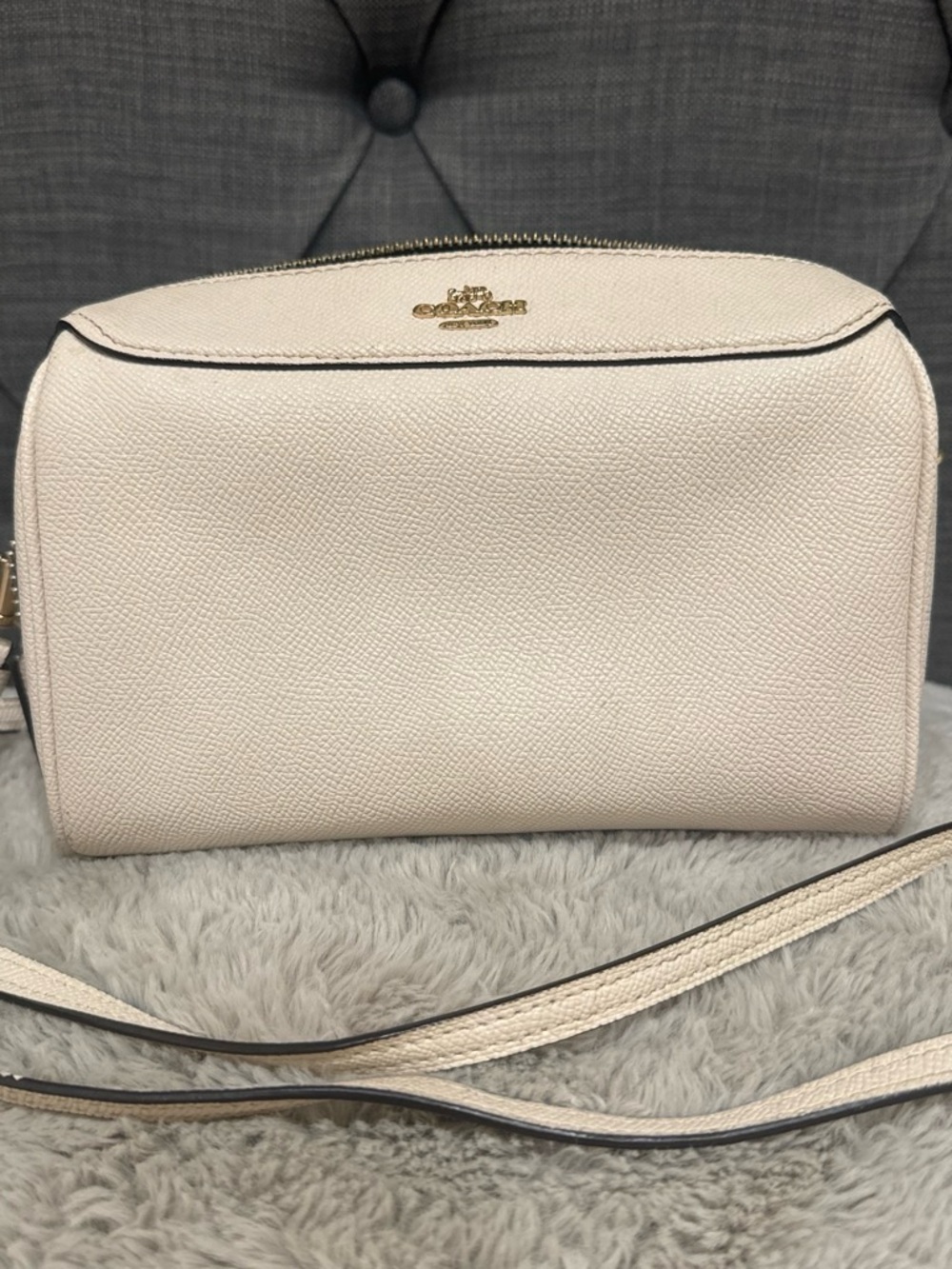 Coach White Pebbled Crossbody Bag